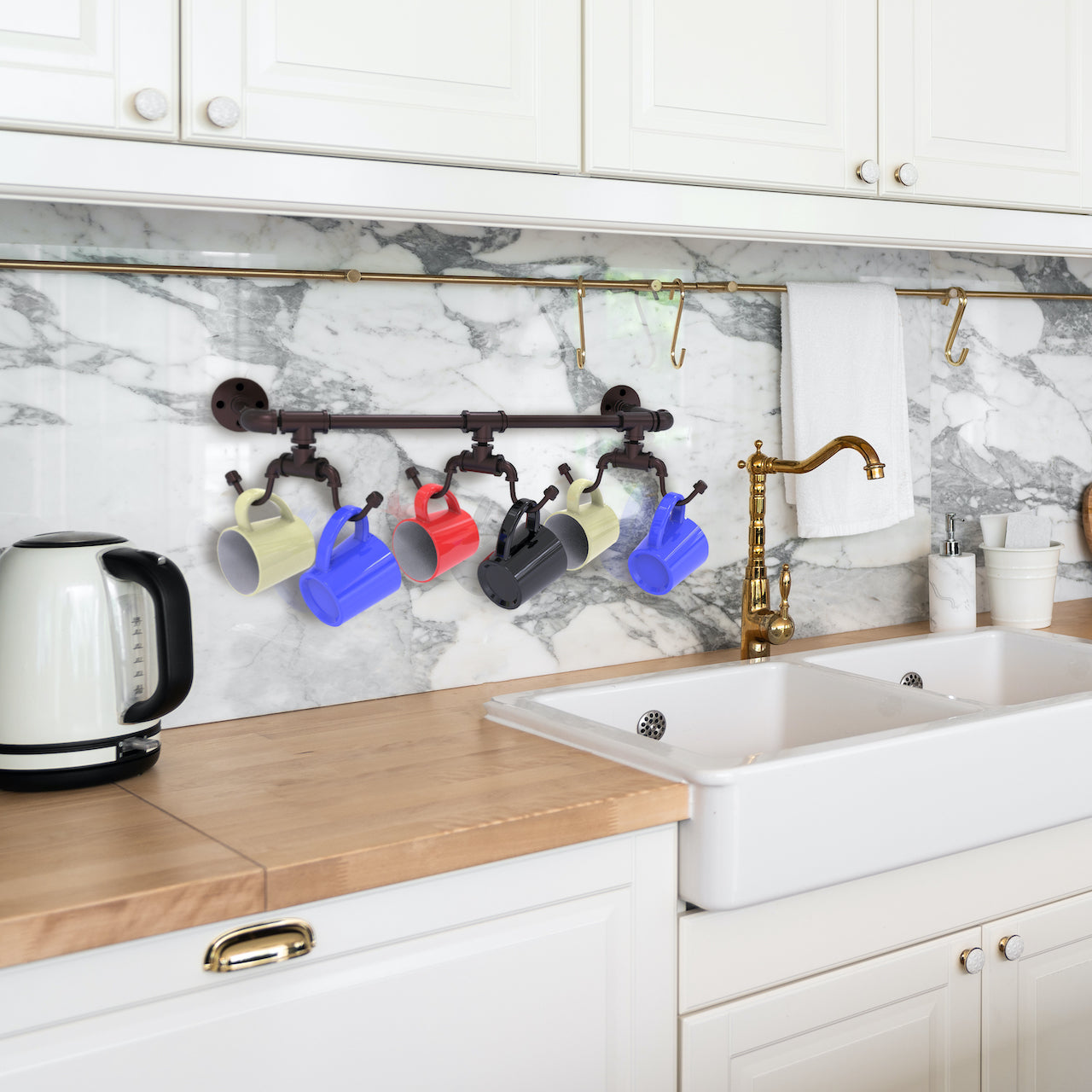 6 hook coffee mug rack