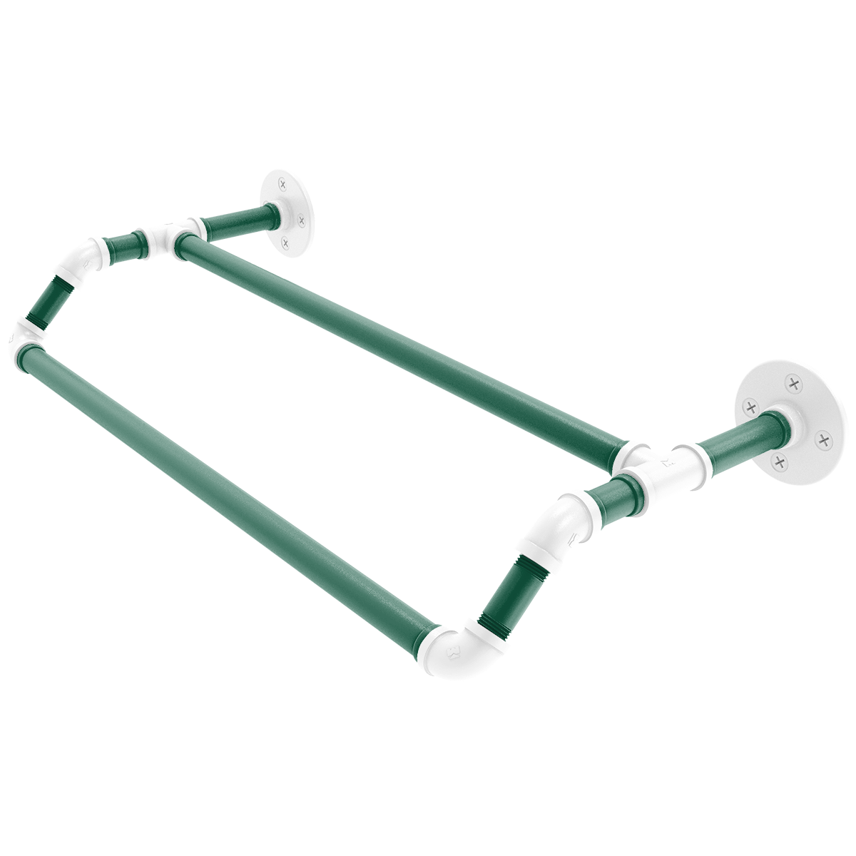 Gridiron Collection Double Towel Bar New York Green and White Edition