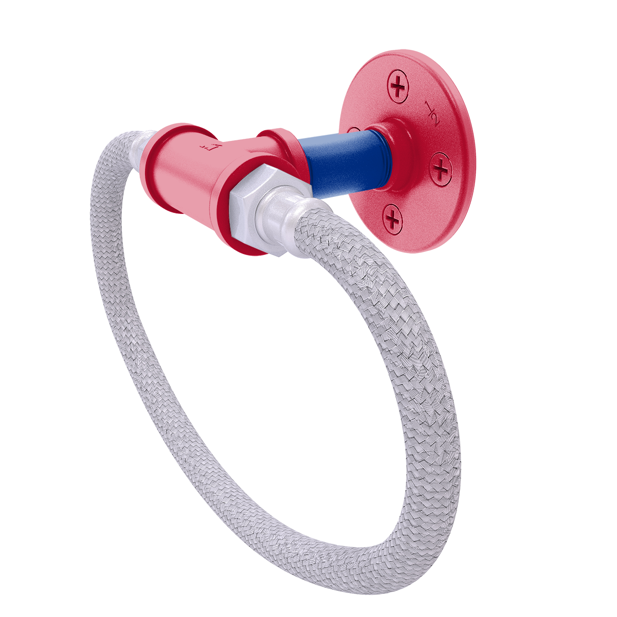 Gridiron Collection Towel Ring with Stainless Steel Braided Ring Buffalo Edition