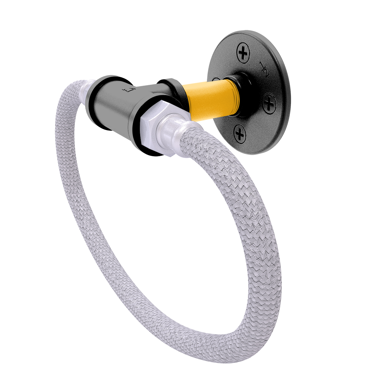 Gridiron Collection Towel Ring with Stainless Steel Braided Ring Pittsburgh Edition