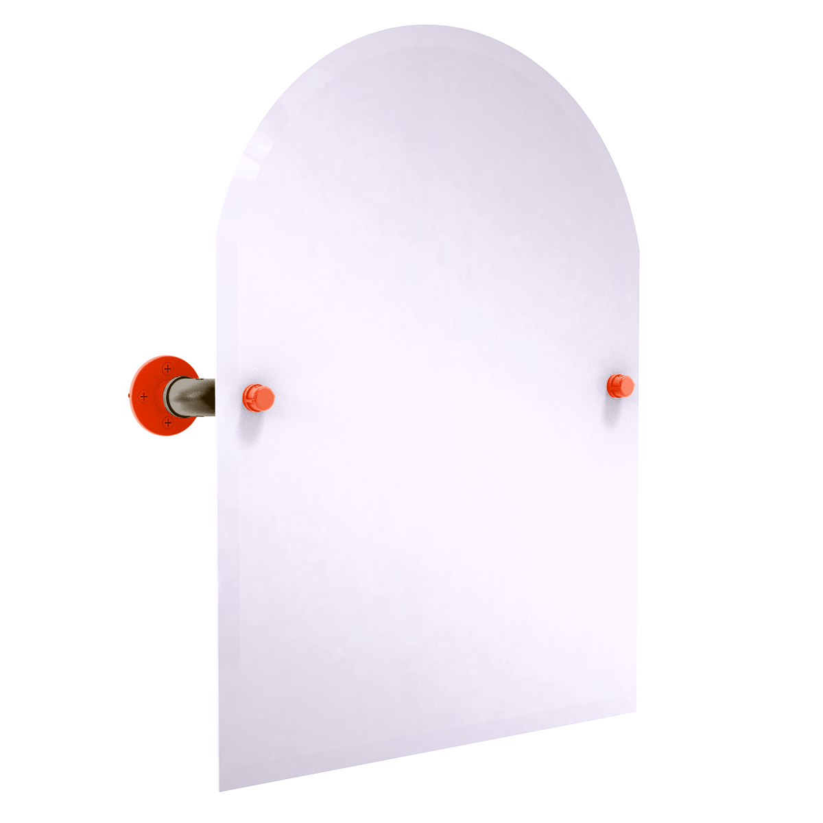 Gridiron Collection Frameless Arched Top Wall Mounted Tilt Mirror Cleveland Edition