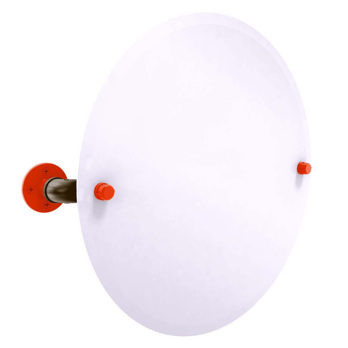 Gridiron Collection Frameless Round Wall Mounted Tilt Mirror Cleveland Edition