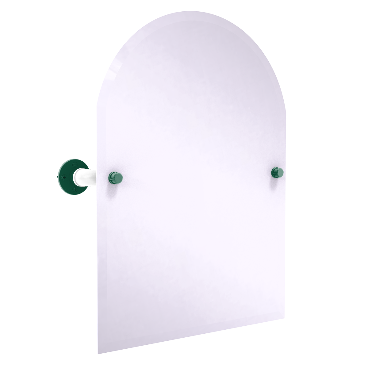 Gridiron Collection Frameless Arched Top Wall Mounted Tilt Mirror New York Green and White Edition