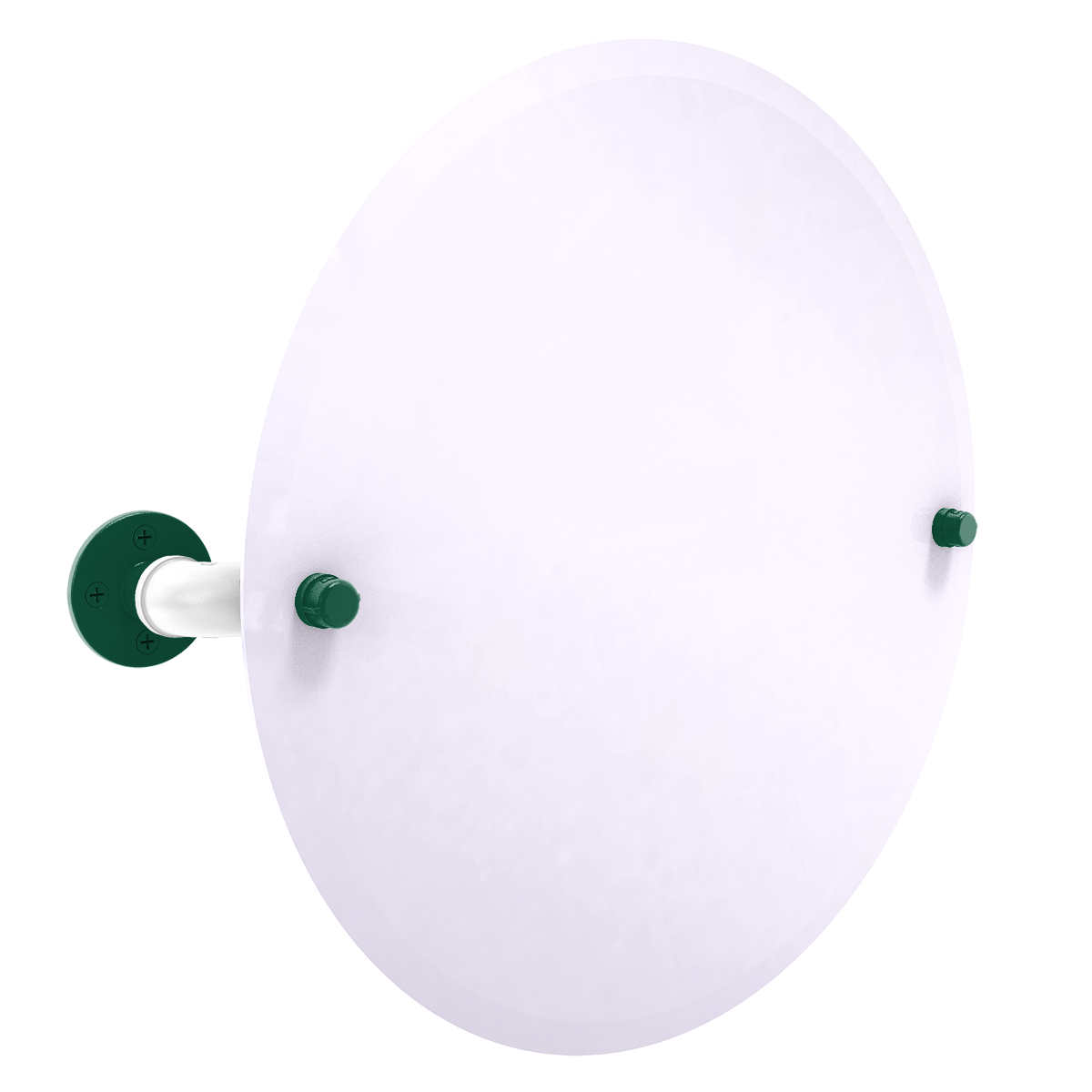 Gridiron Collection Frameless Oval Wall Mounted Tilt Mirror New York Green and White Edition
