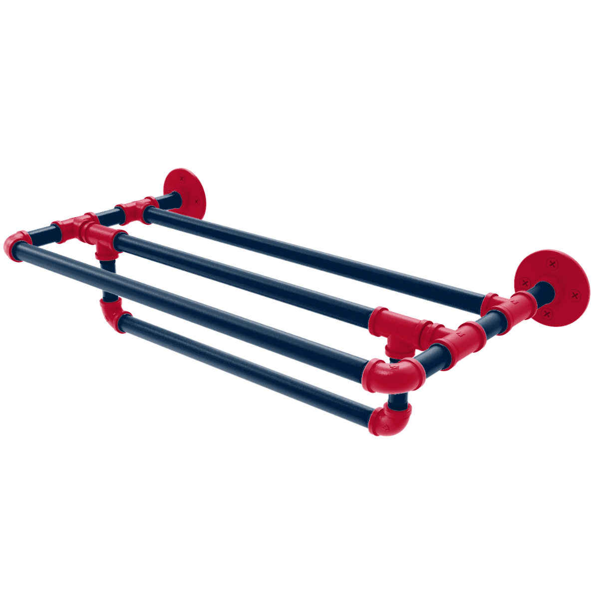 Gridiron Collection Wall Mounted Towel Shelf with Towel Bar New England Edition