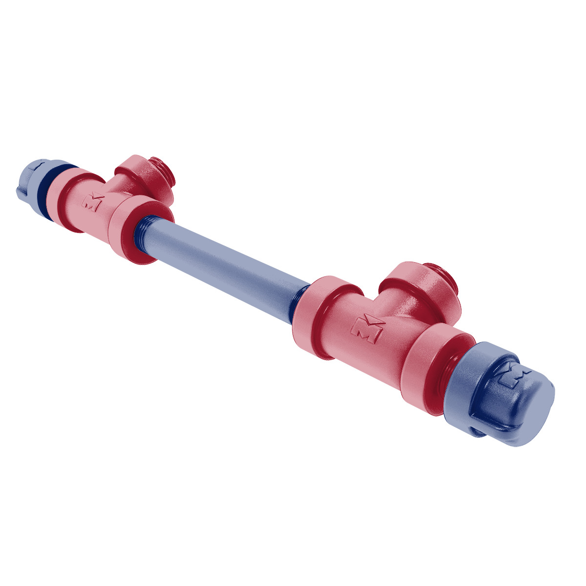 Gridiron Collection 7 Inch Overall Cabinet Pull New York Blue and Red Edition