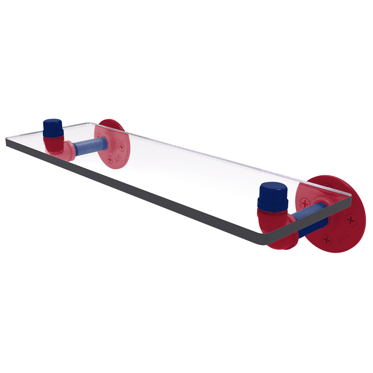 Gridiron Collection Glass Shelf New York Blue and Red Edition