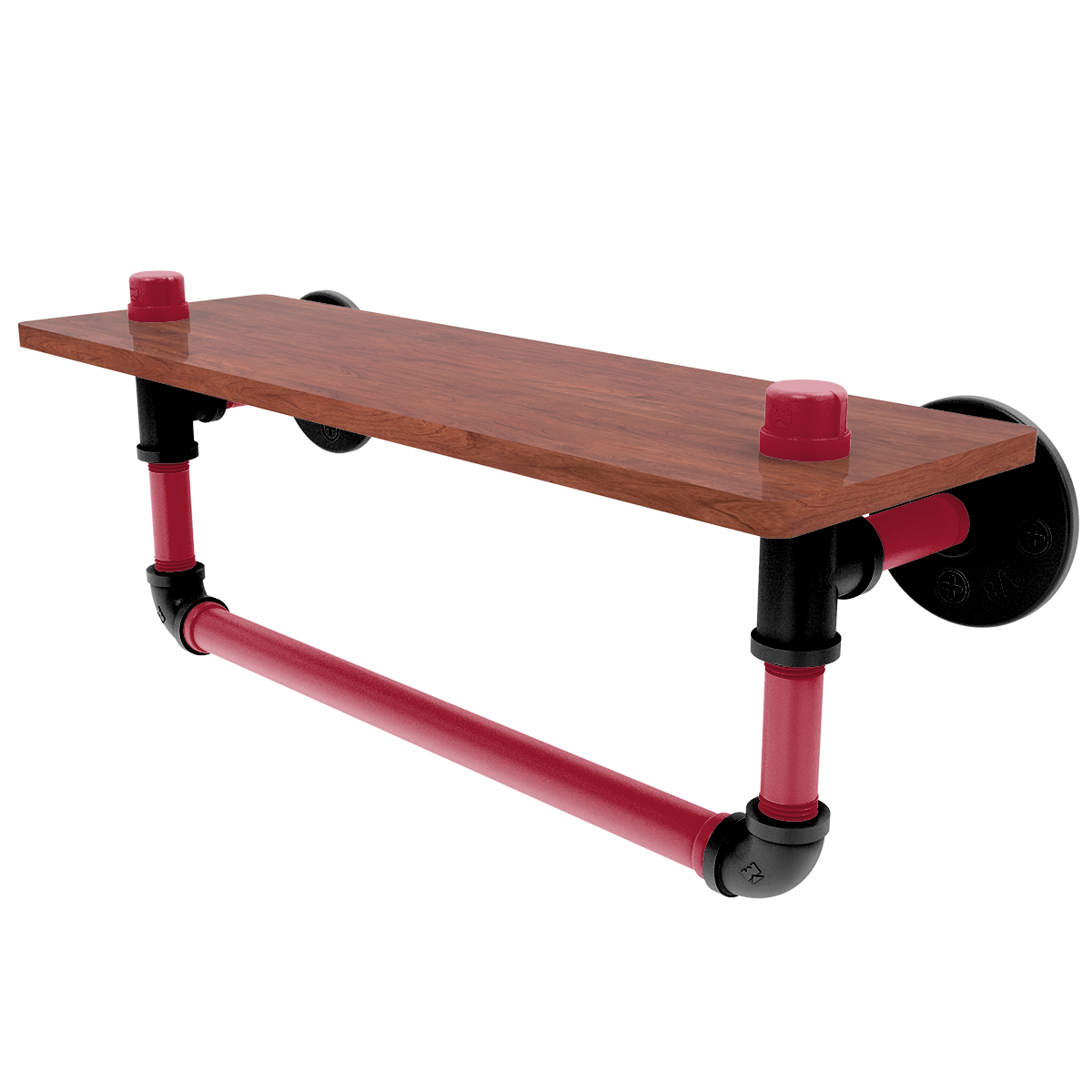 Gridiron Collection Wood Shelf with Towel Bar Atlanta Edition