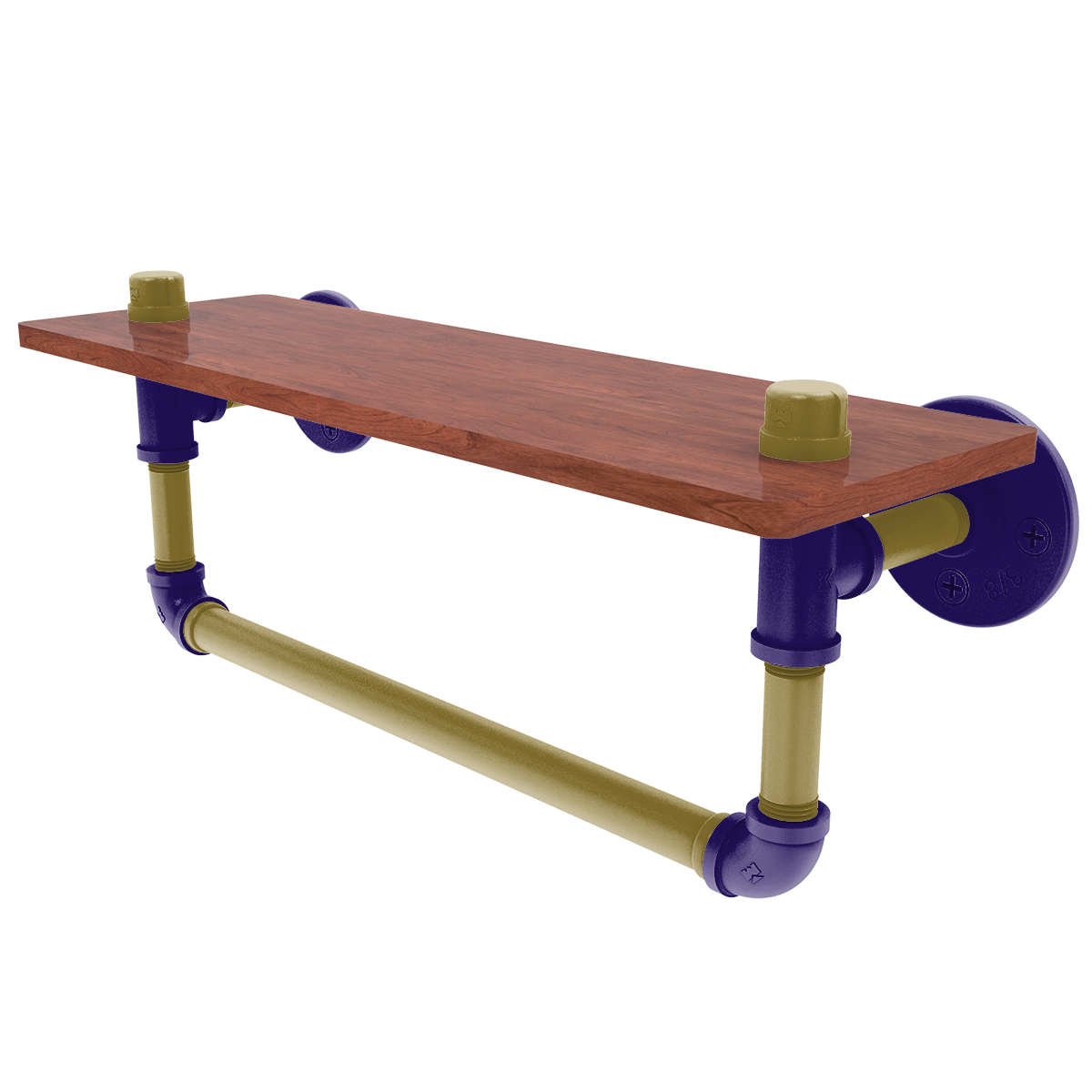 Gridiron Collection Wood Shelf with Towel Bar Baltimore Edition