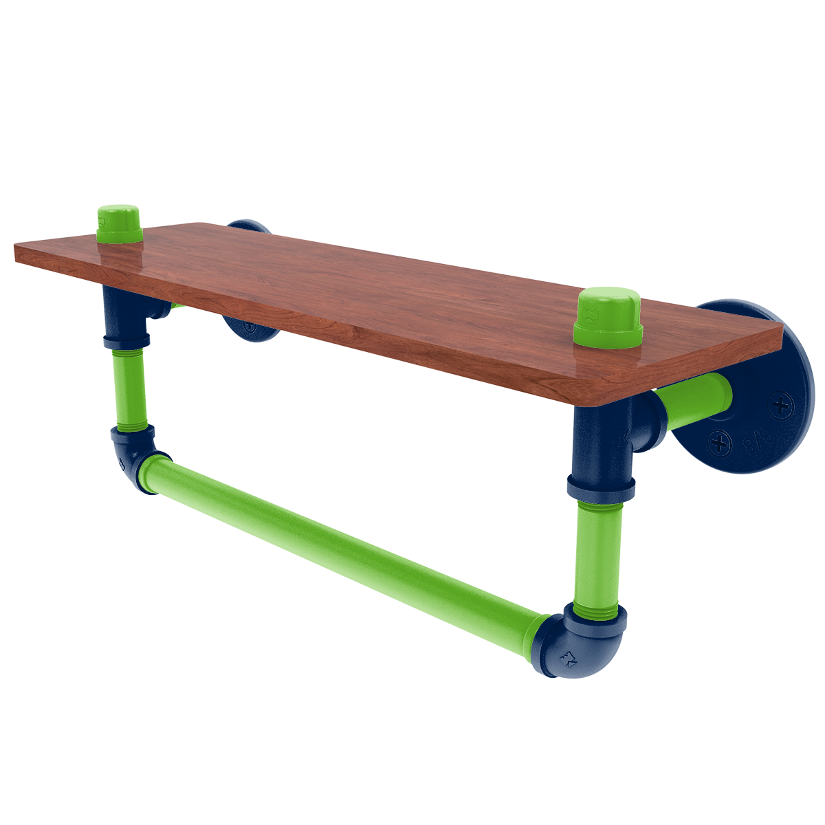 Gridiron Collection Wood Shelf with Towel Bar Seattle Edition