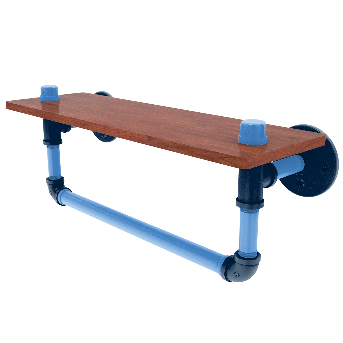 Gridiron Collection Wood Shelf with Towel Bar Tennessee Edition