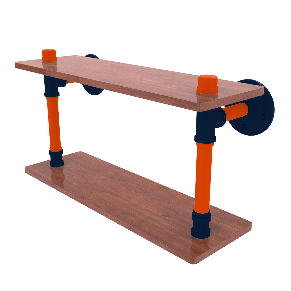 Gridiron Collection Wood Double Shelf Denver Edition