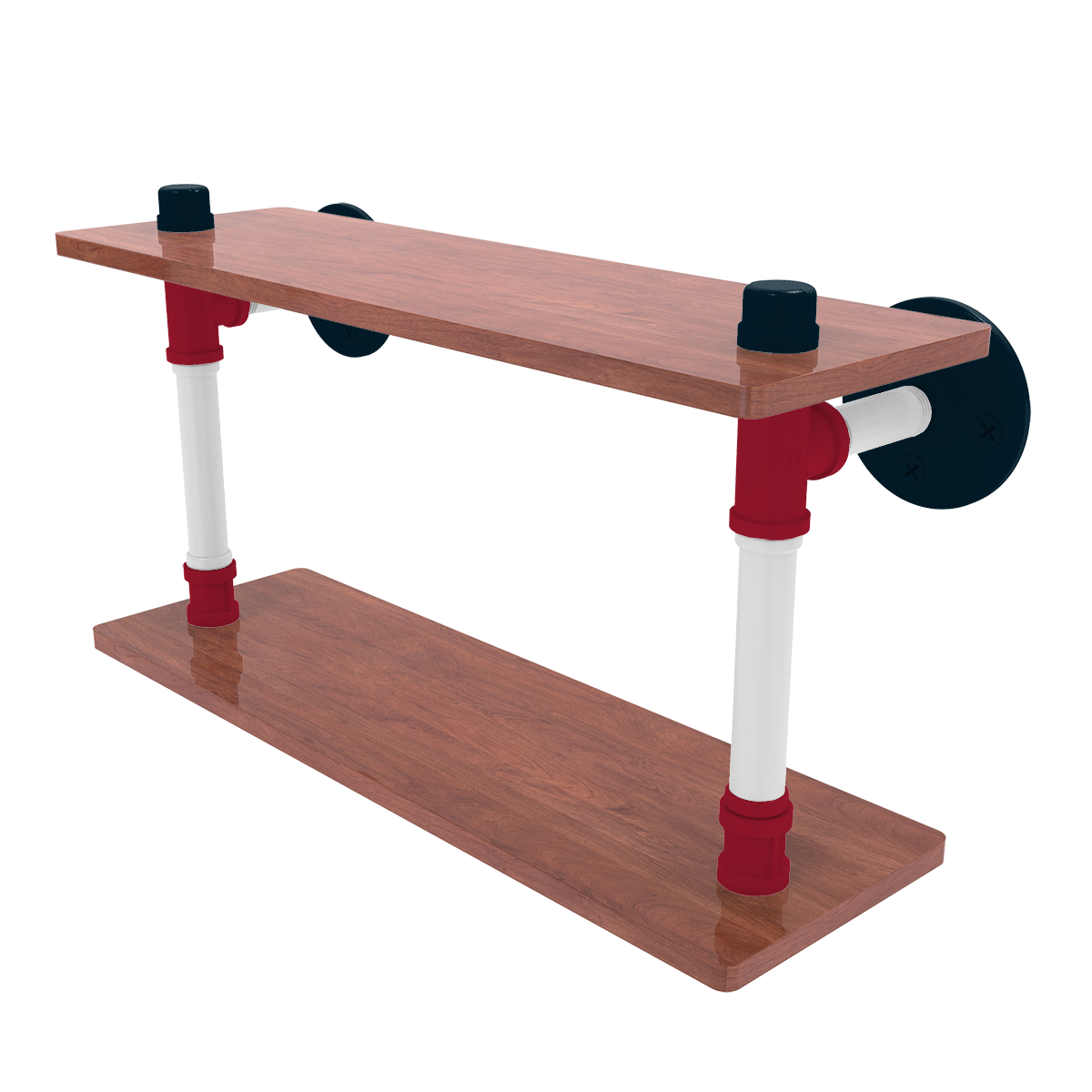 Gridiron Collection Wood Double Shelf Houston Edition
