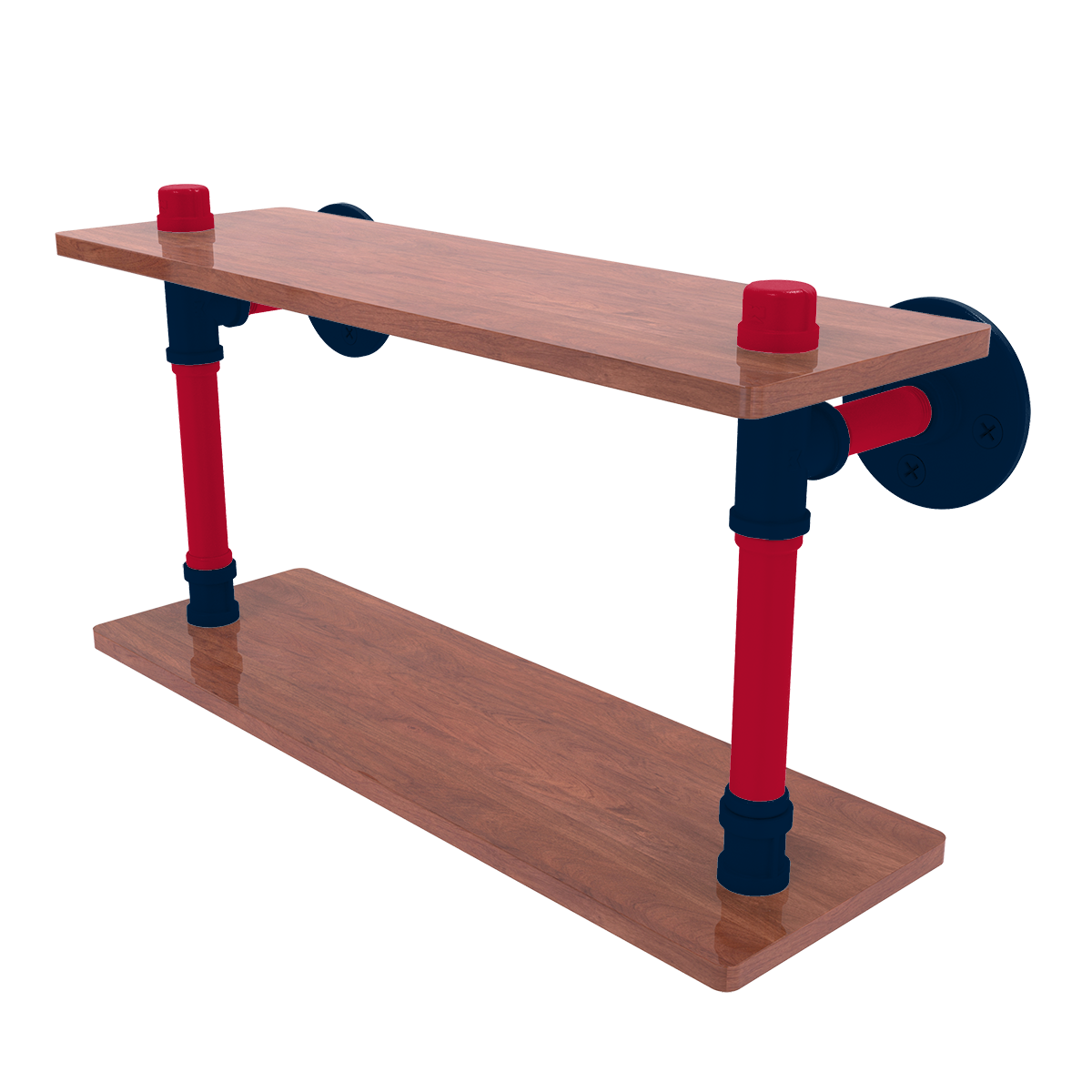 Gridiron Collection Wood Double Shelf New England Edition