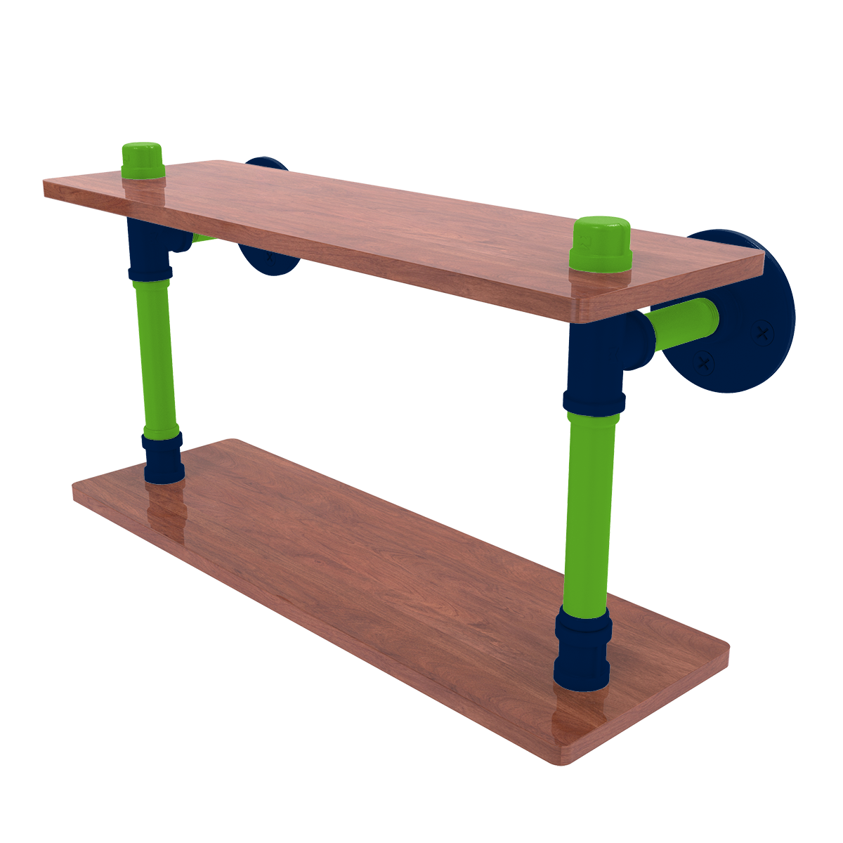 Gridiron Collection Wood Double Shelf Seattle Edition