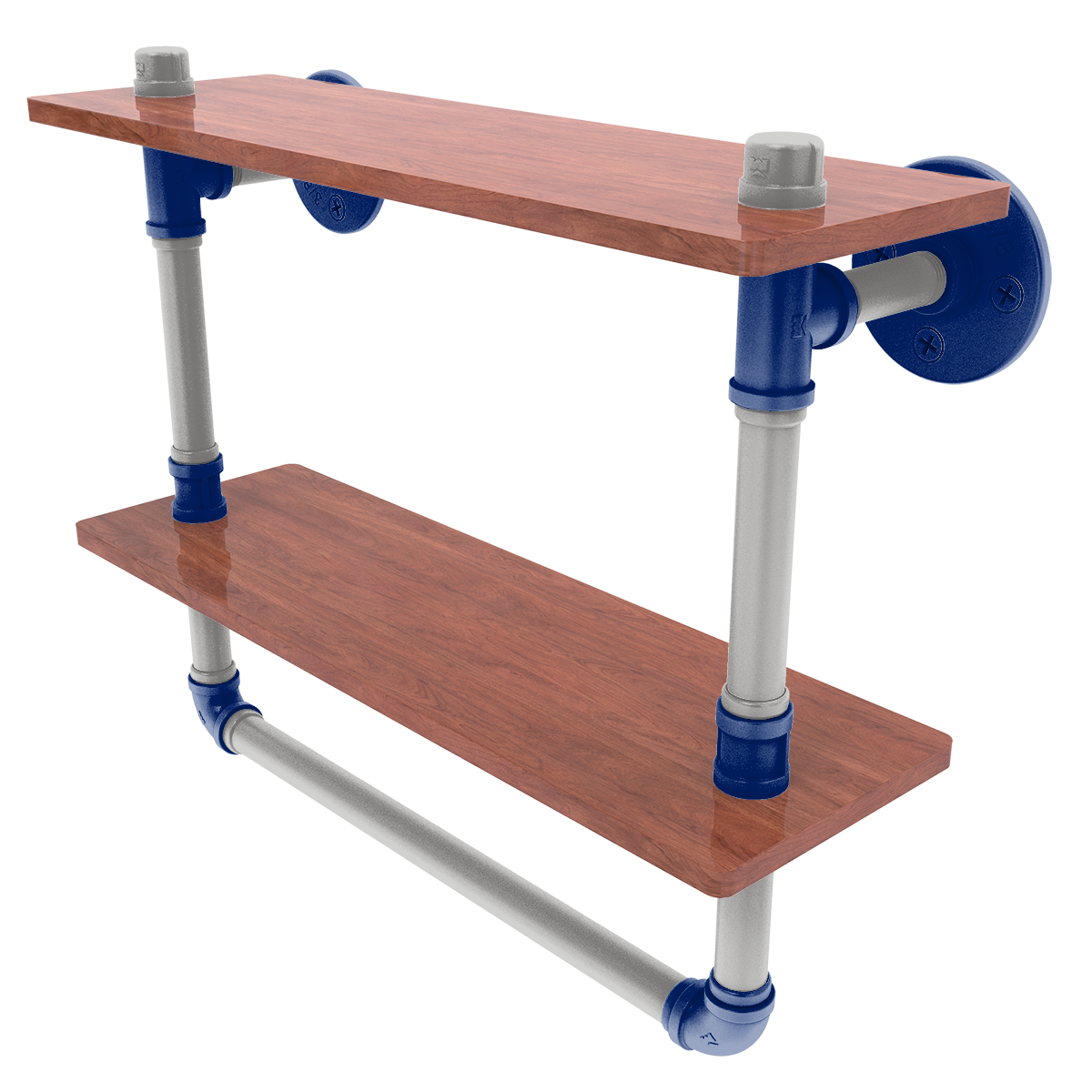 Gridiron Collection Double Wood Shelf with Towel Bar Dallas Edition