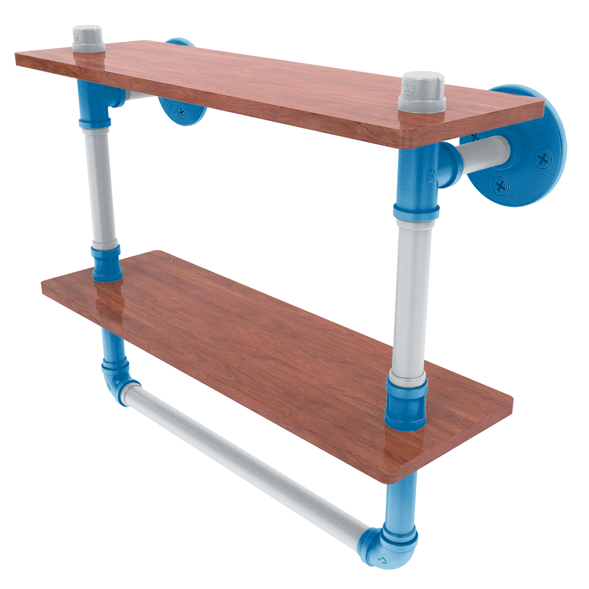 Gridiron Collection Double Wood Shelf with Towel Bar Detroit Edition