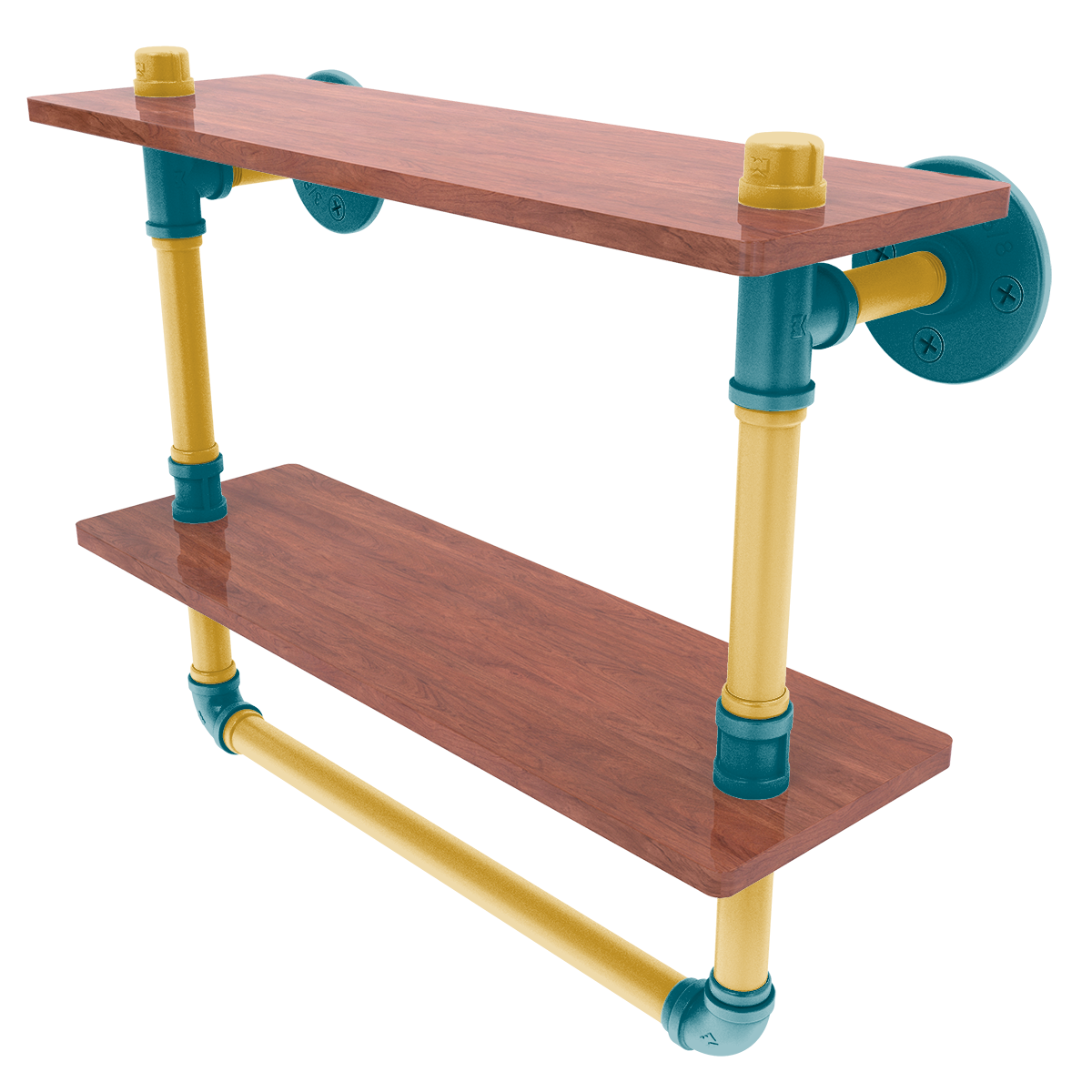 Gridiron Collection Double Wood Shelf with Towel Bar Jacksonville Edition