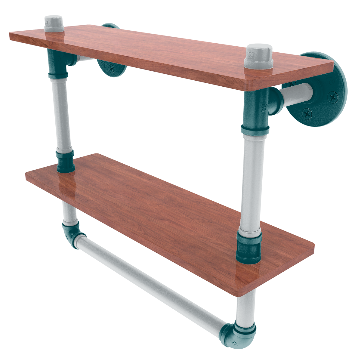Gridiron Collection Double Wood Shelf with Towel Bar Philadelphia Edition