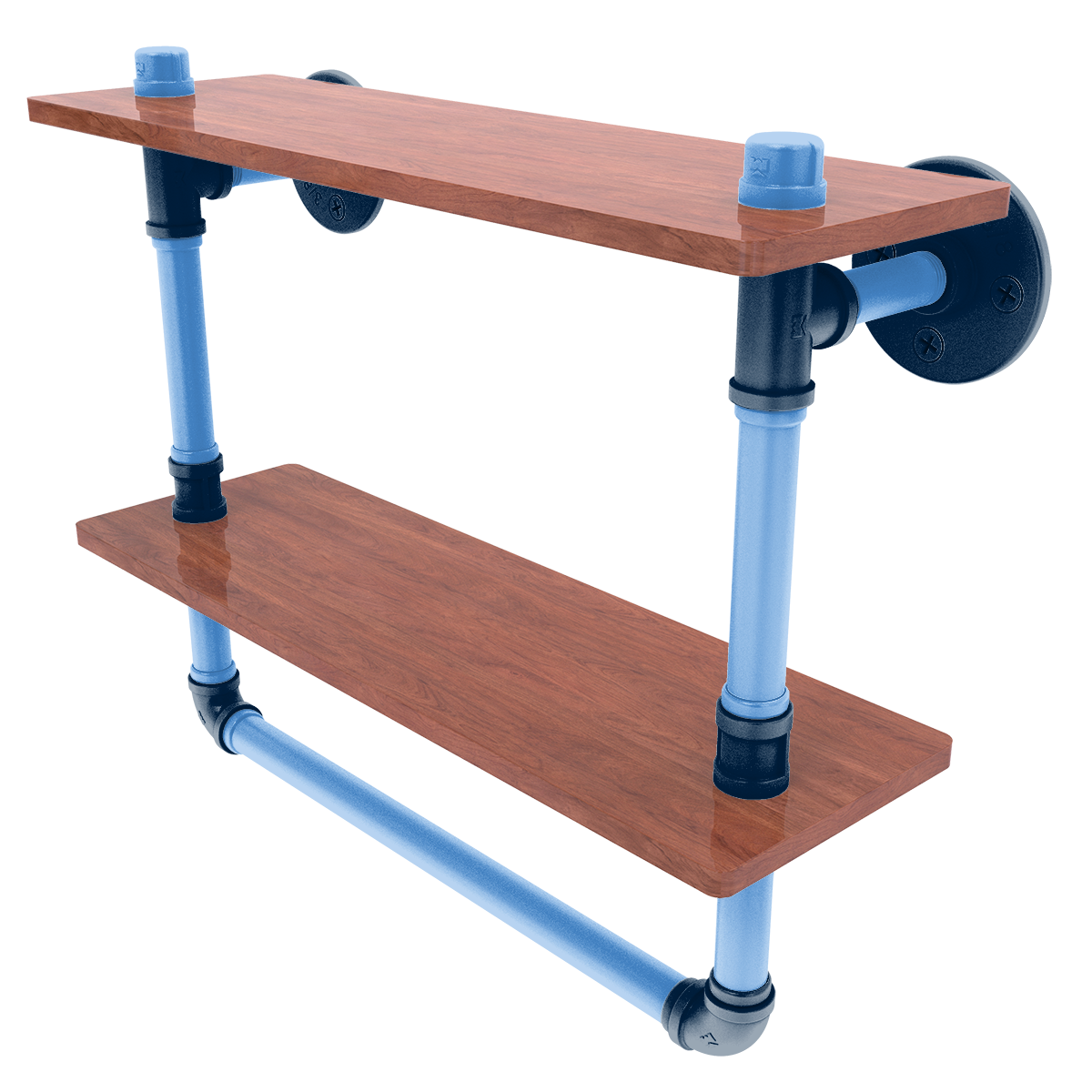 Gridiron Collection Double Wood Shelf with Towel Bar Tennessee Edition