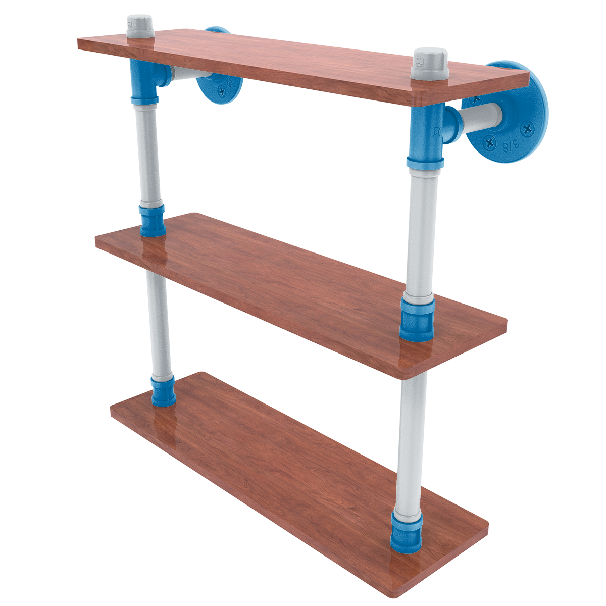 Gridiron Collection Wood Triple Shelf Detroit Edition