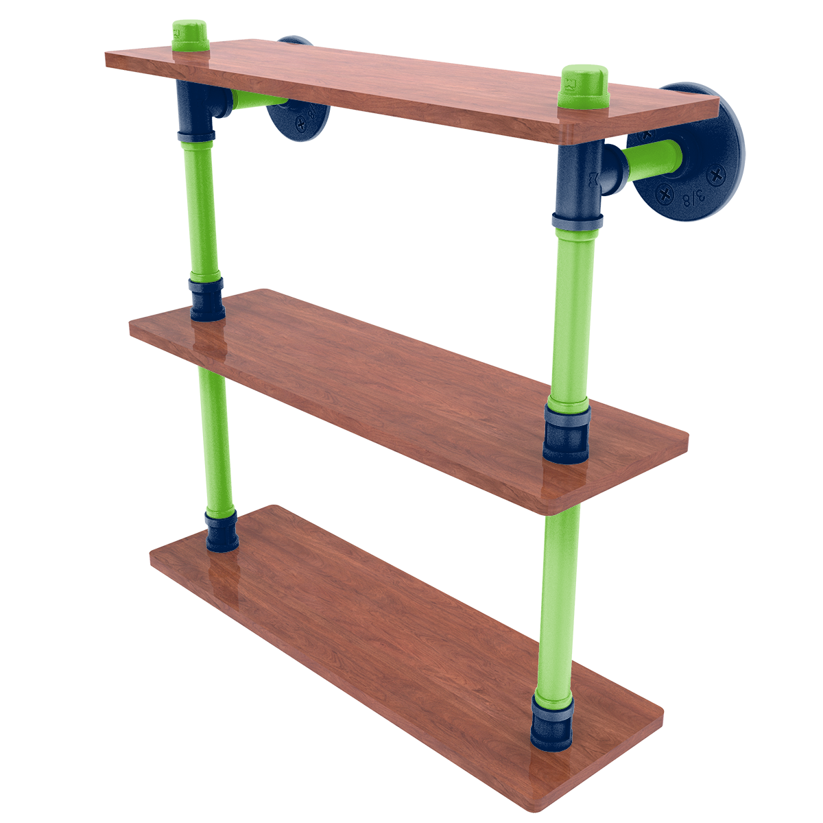 Gridiron Collection Wood Triple Shelf Seattle Edition