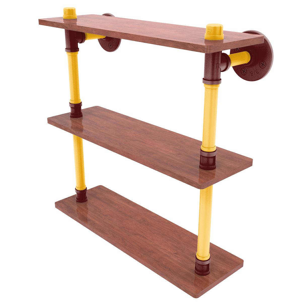 Gridiron Collection Wood Triple Shelf Washington Edition