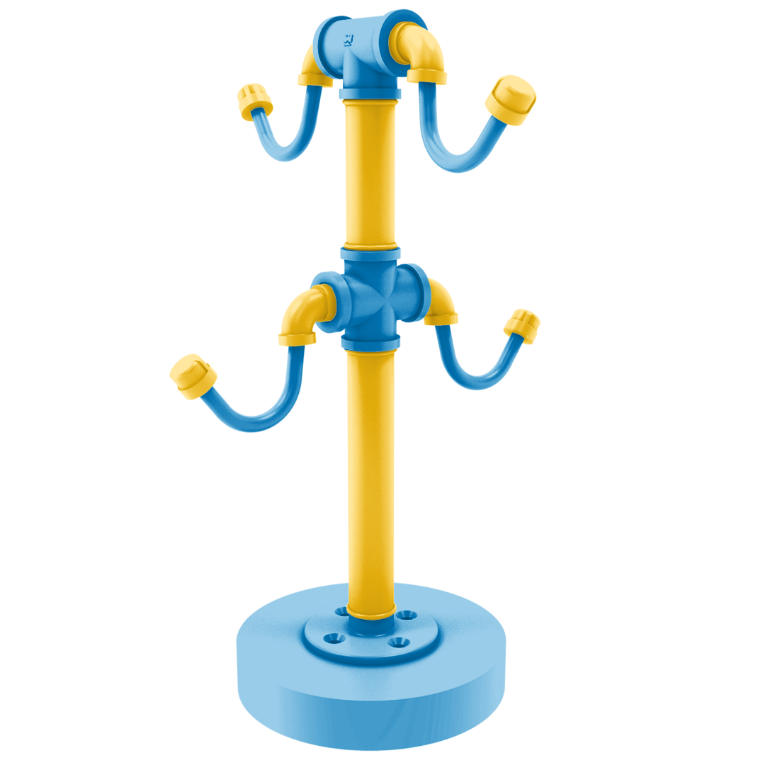 Gridiron Collection Countertop 4 Coffee Mug Holder Los Angeles Blue and Gold Edition