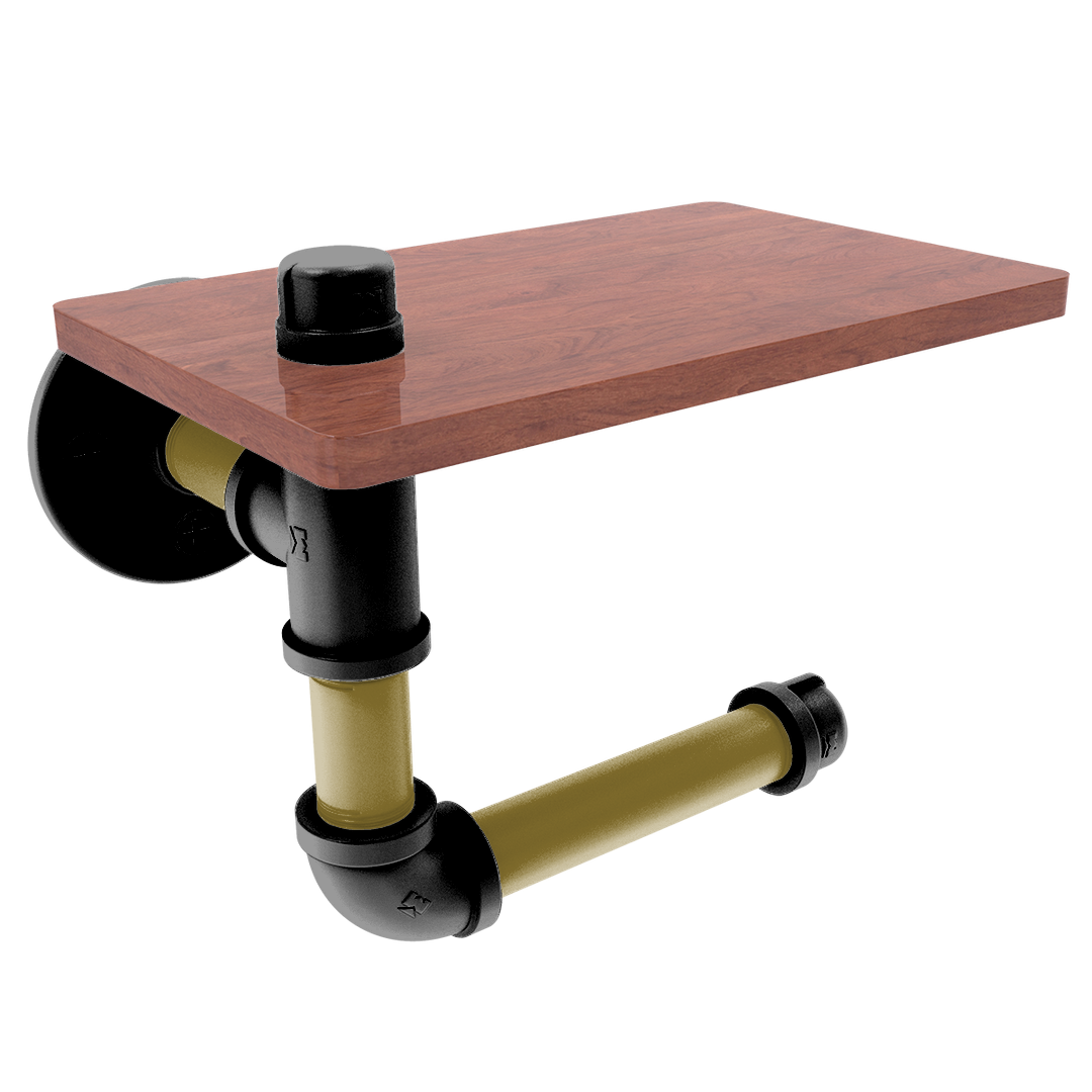 Gridiron Collection Toilet Paper Holder with Wood Shelf Baltimore Edition