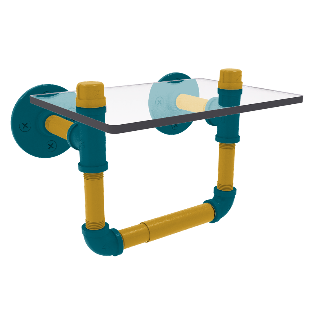 Gridiron Collection Toilet Tissue Holder with Glass Shelf Jacksonville Edition