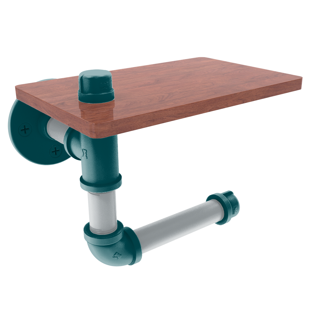 Gridiron Collection Toilet Paper Holder with Wood Shelf Philadelphia Edition