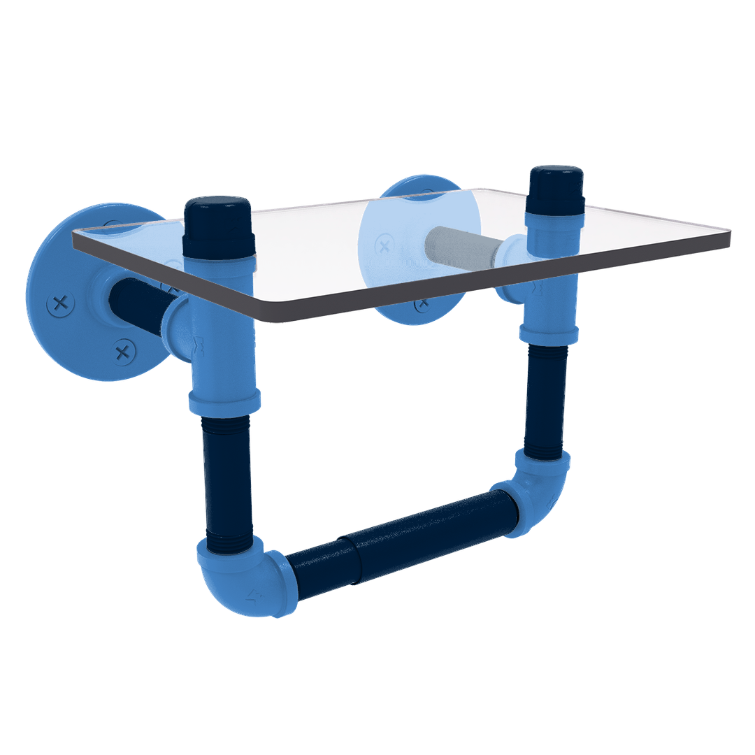 Gridiron Collection Toilet Tissue Holder with Glass Shelf Tennessee Edition