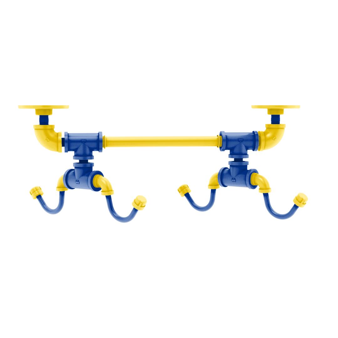 Gridiron Collection Under Cabinet 4 Coffee Mug Rack Los Angeles Blue and Yellow Edition