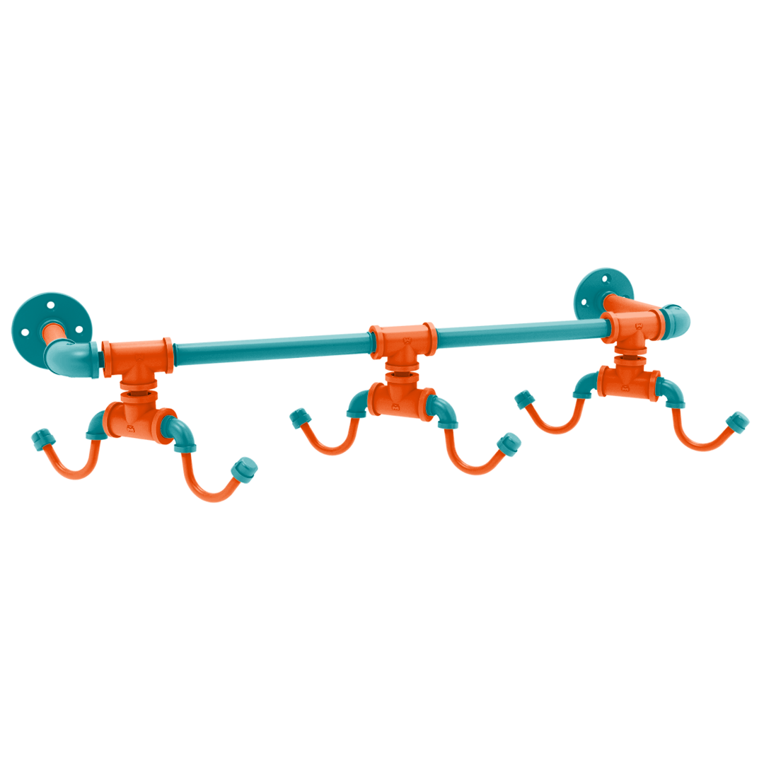 Gridiron Collection Wall Mounted 6 Coffee Mug Rack Miami Edition