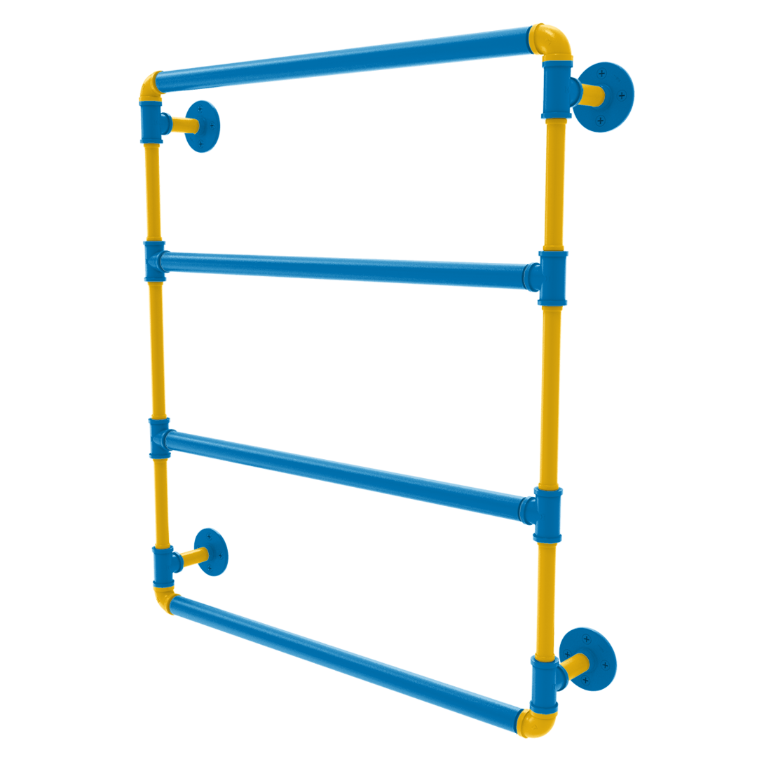 Gridiron Collection Wall Mounted Ladder Towel Bar Los Angeles Blue and Gold Edition