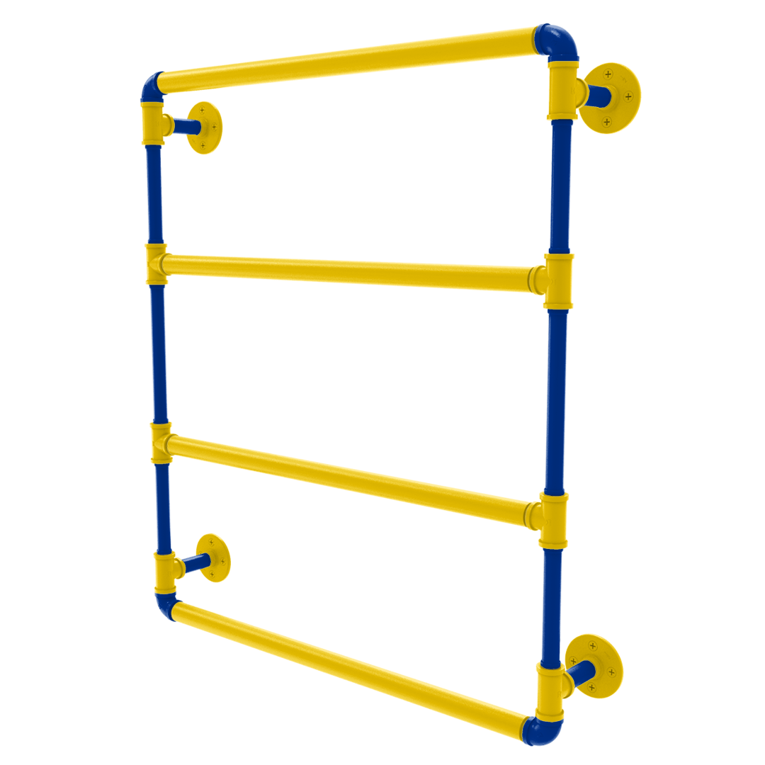 Gridiron Collection Wall Mounted Ladder Towel Bar Los Angeles Blue and Yellow Edition