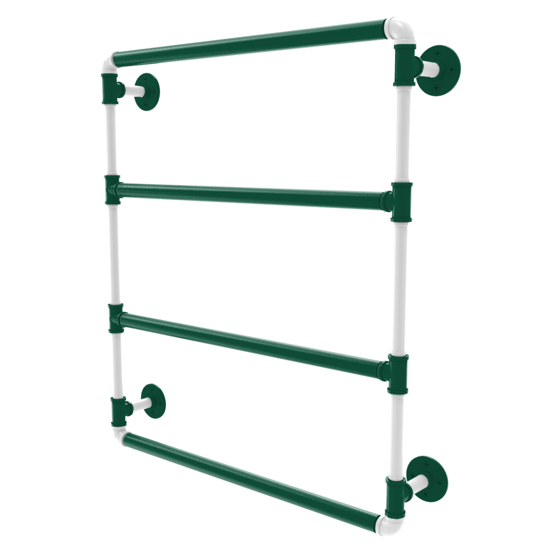 Gridiron Collection Wall Mounted Ladder Towel Bar New York Green and White Edition