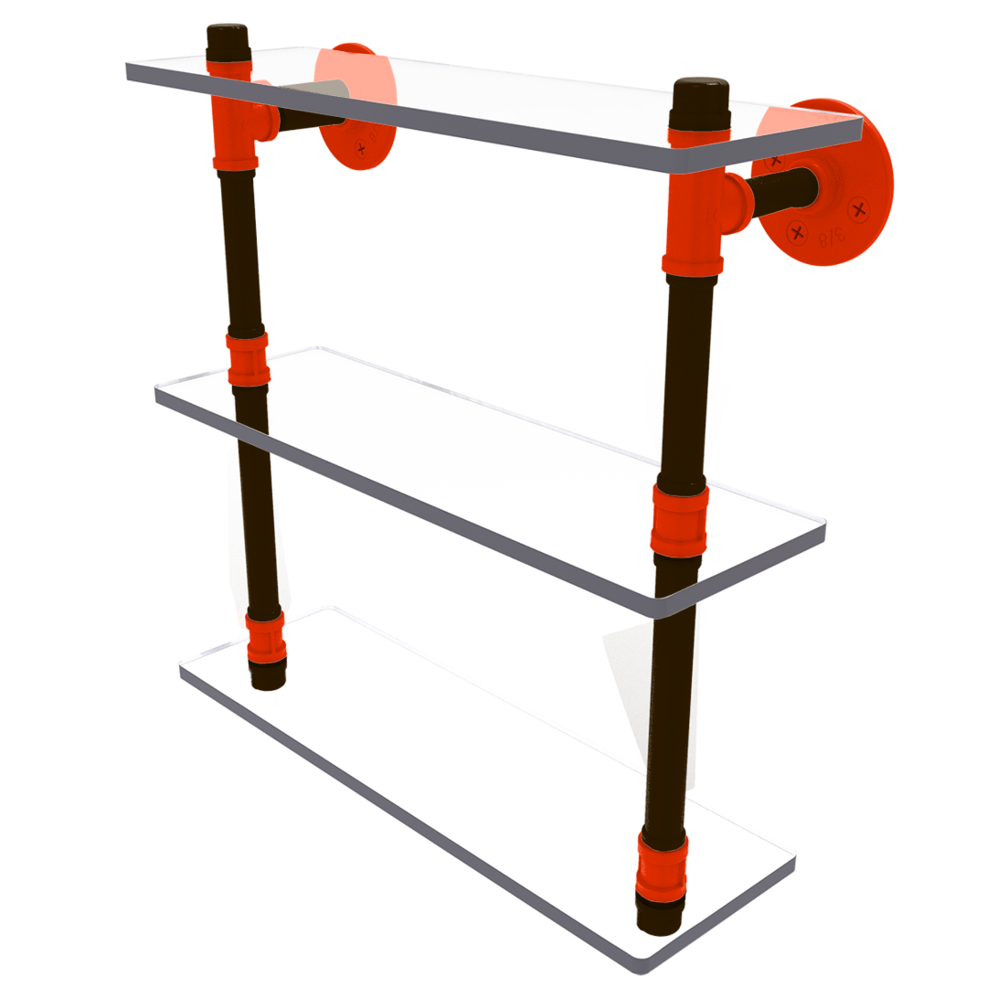 Gridiron Collection Triple Glass Shelf Cleveland Edition