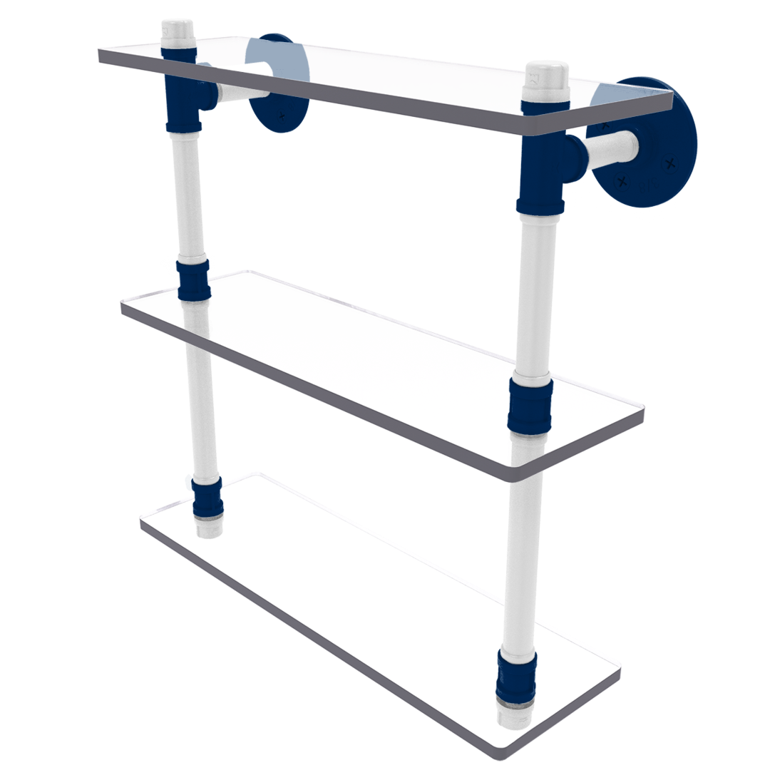 Gridiron Collection Triple Glass Shelf Collection Indianapolis Edition