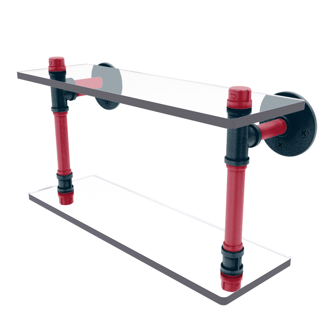 Gridiron Collection Double Glass Shelf Houston Edition