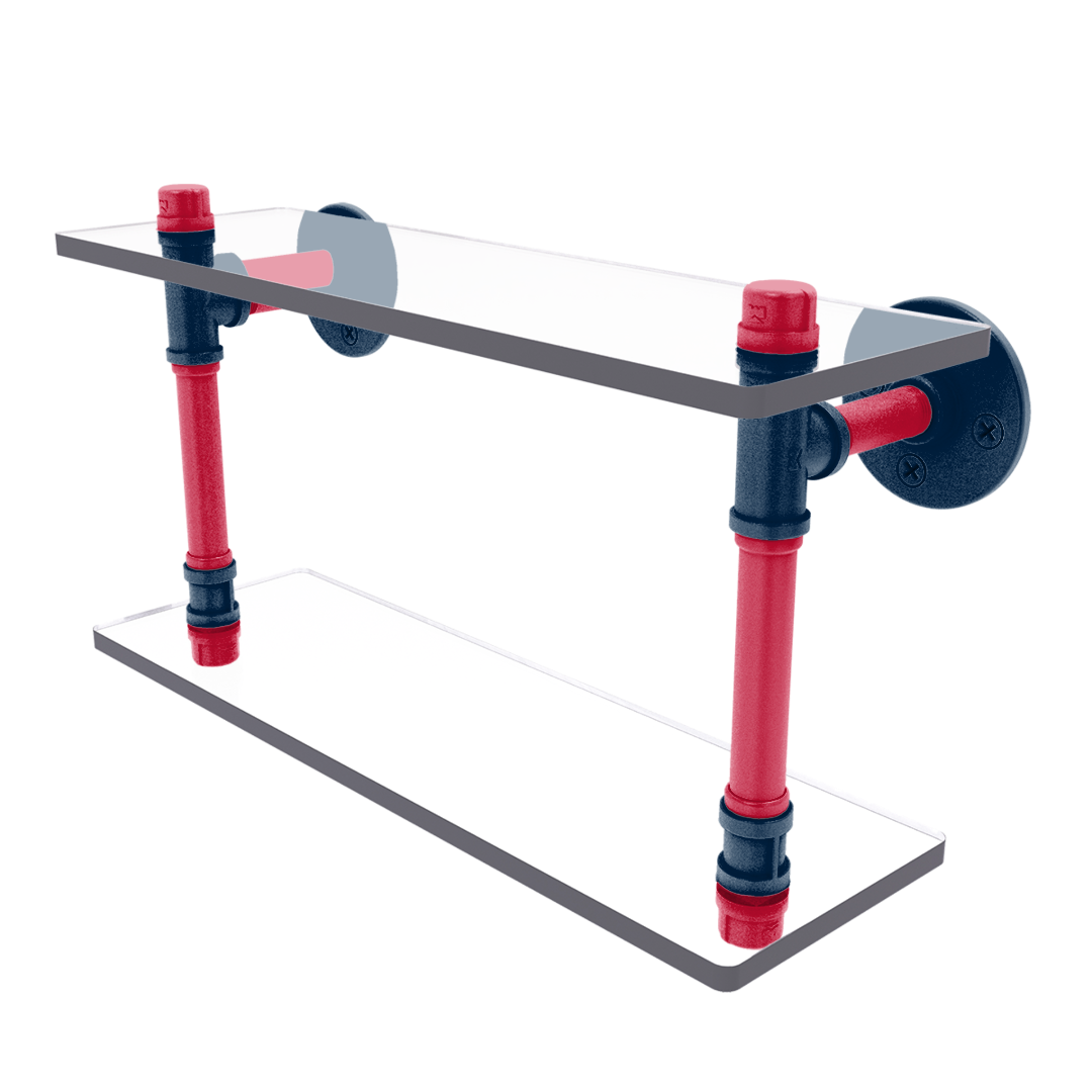 Gridiron Collection Double Glass Shelf New England Edition