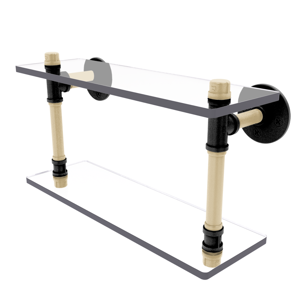 Gridiron Collection Double Glass Shelf New Orleans Edition