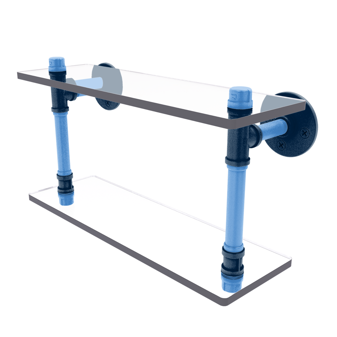 Gridiron Collection Double Glass Shelf Tennessee Edition