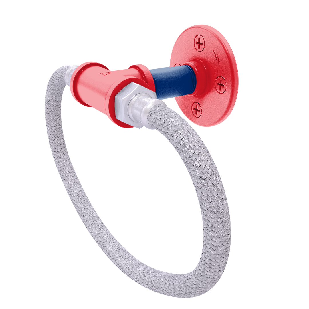 Diamond Collection Towel Ring with Stainless Steel Braided Ring Philadelphia Edition