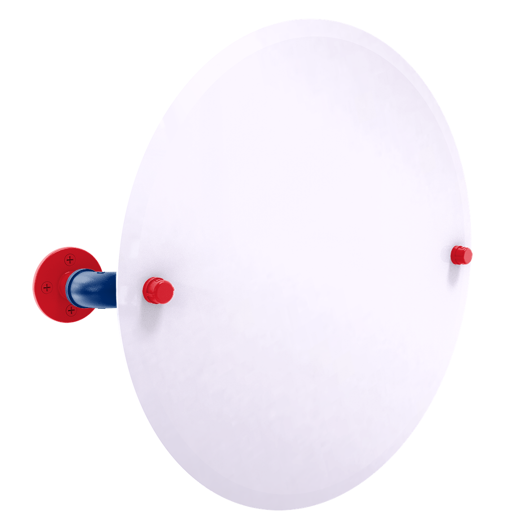 Diamond Collection Frameless Oval Wall Mounted Tilt Mirror Philadelphia Edition