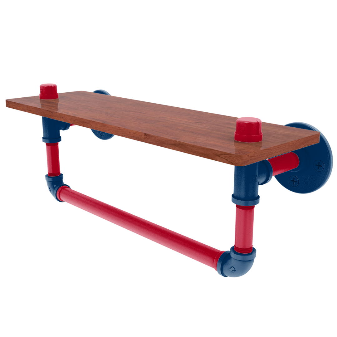 Diamond Collection Wood Shelf with Towel Bar Los Angeles Big A Edition