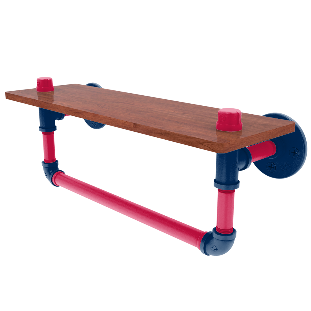 Diamond Collection Wood Shelf with Towel Bar Minnesota Edition