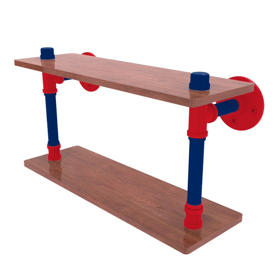 Diamond Collection Wood Double Shelf Philadelphia Edition