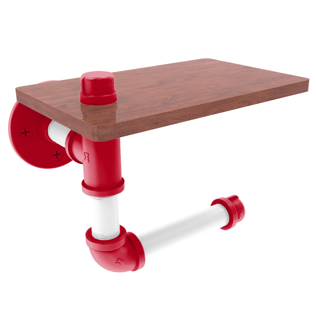 Diamond Collection Toilet Paper Holder with Wood Shelf Cincinnati Edition