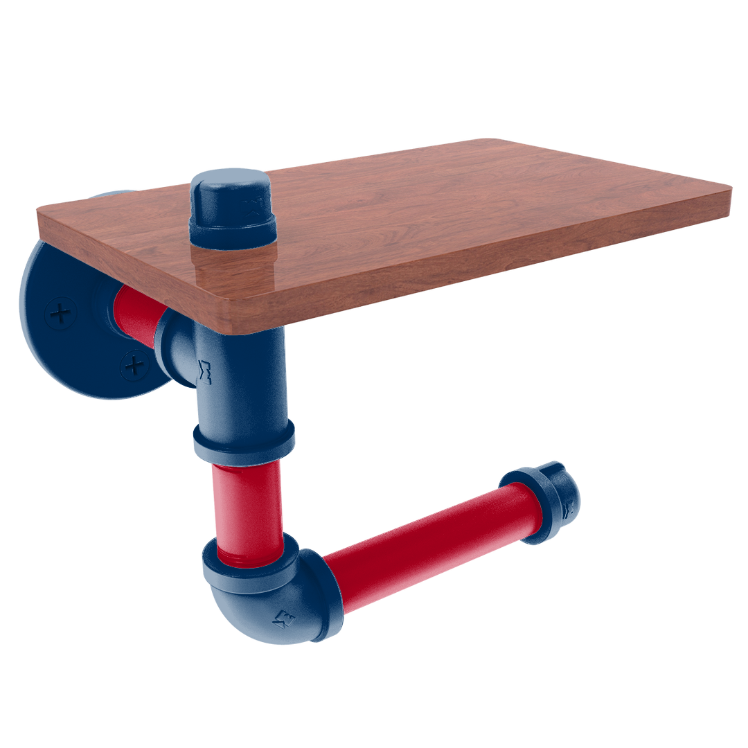 Diamond Collection Toilet Paper Holder with Wood Shelf Los Angeles Big A Edition